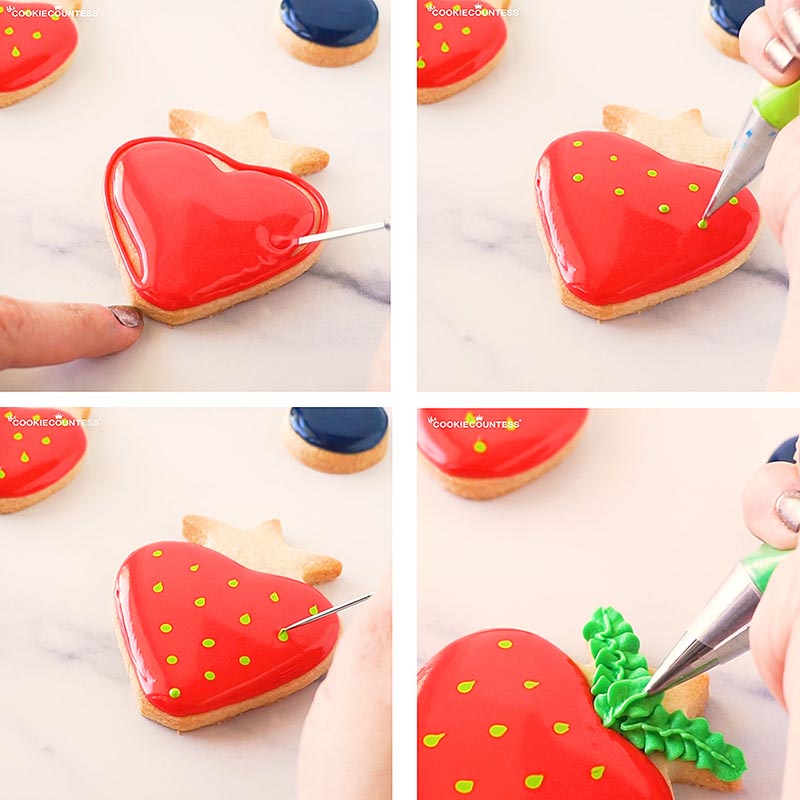 making a strawberry shaped cookie
