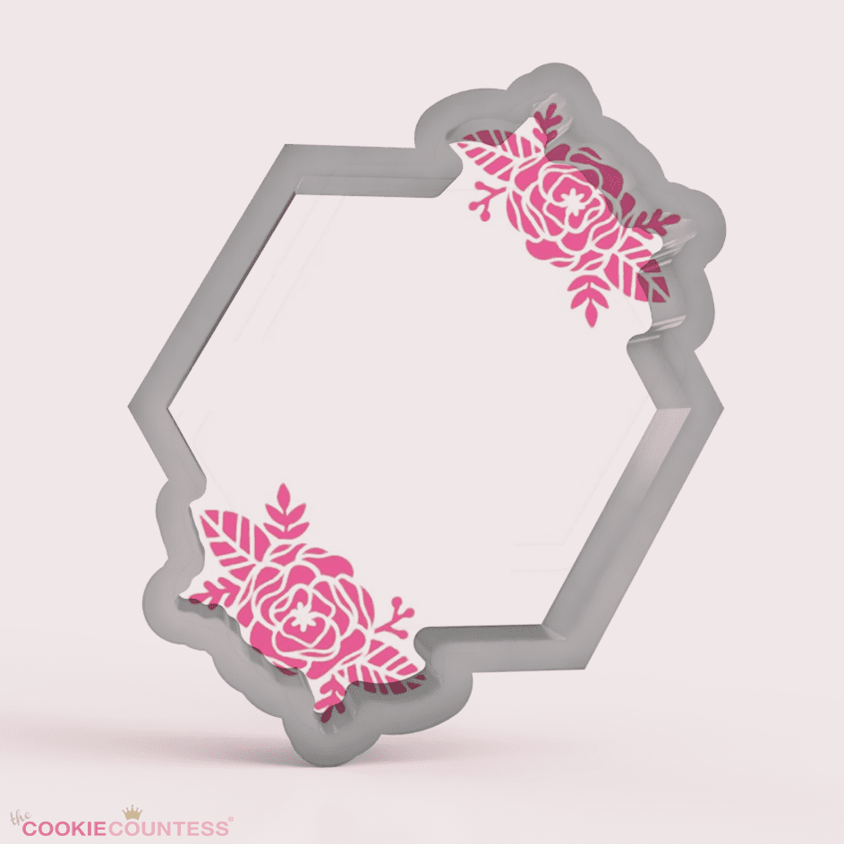 Jamestown Hex with Flowers - Cookie Cutter