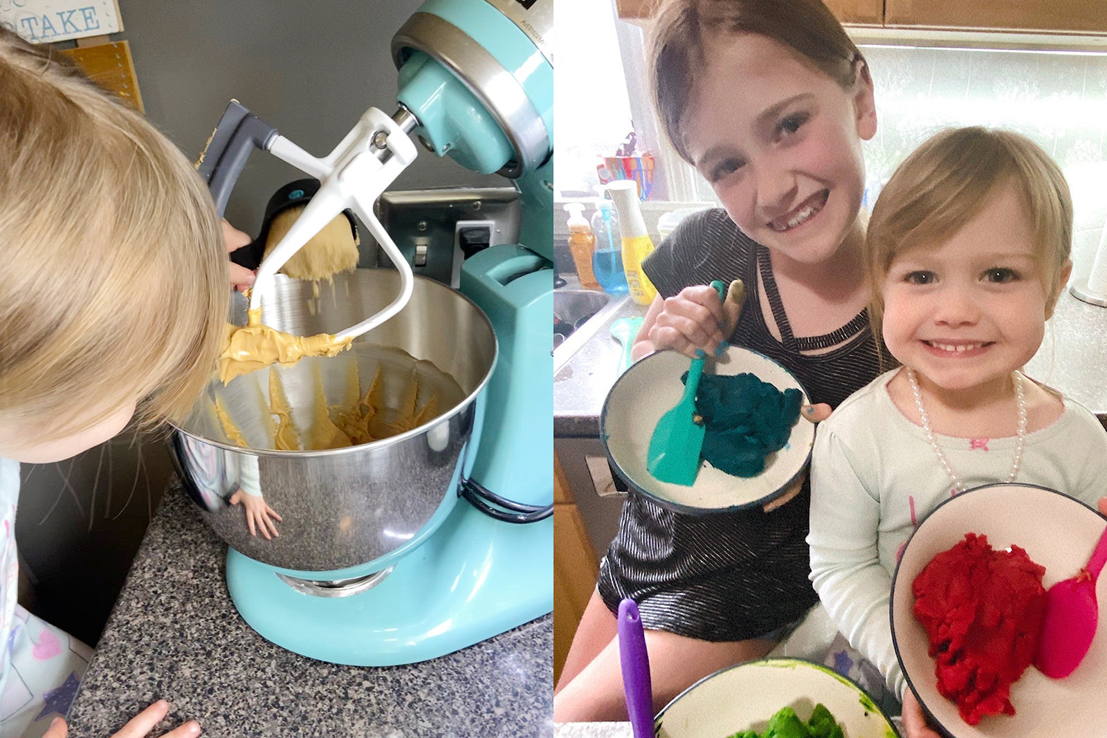 kids helping bake cookies