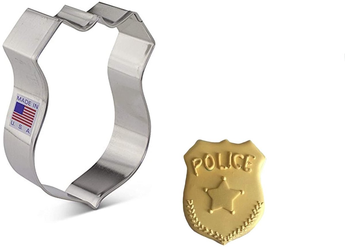 Police Badge Cookie Cutter 3 7/8" x 3"