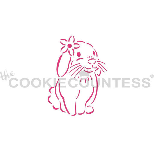 Easter bunny cookie stencil filigree swirls FT0011