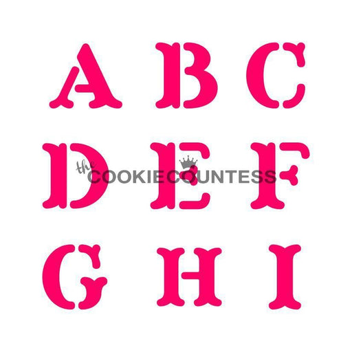 Ganache Alphabet Stencil Set for Cookies – Confection Couture Stencils