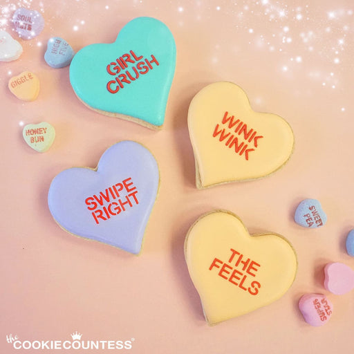 Vintage Hearts Valentine Cookie Stencil by Designer Stencils