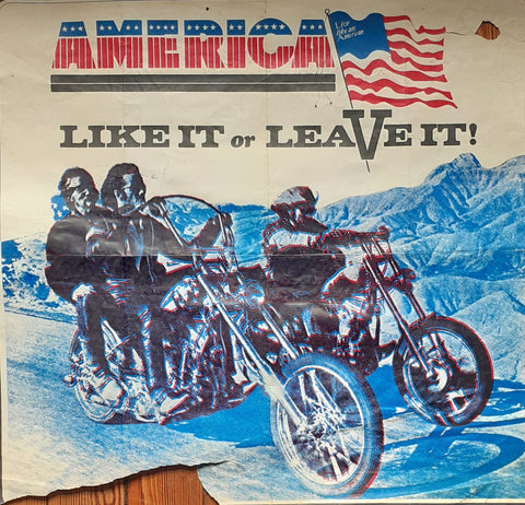 The original screen printed poster, Live like an American Printed by us, Square One, Ganton Street 1969