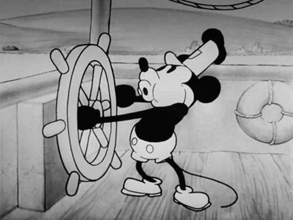 Steamboat Willie vintage cartoon. The first real one by GAS Tshirts
