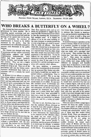 "Who breaks a butterfly upon a wheel?" is a quotation from Alexander Pope's "Epistle to Dr Arbuthnot" of January 1735. It alludes to "breaking on the wheel", a form of torture in which victims had their long bones broken by an iron bar while tied to a Catherine wheel.