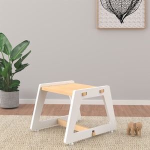 Buy Charcoal Chikku Multipurpose Wooden Stool - White - Learning Furniture - GiftWaley.com