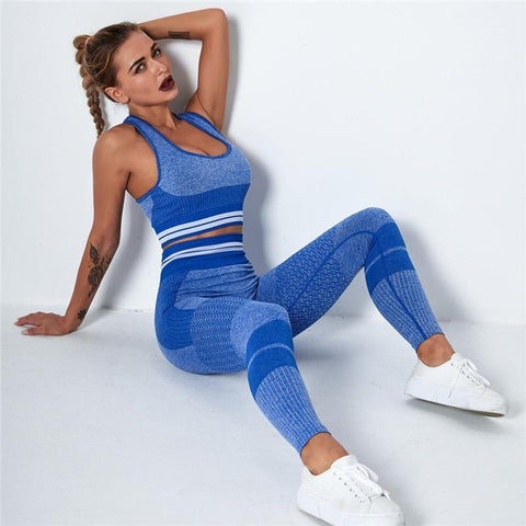 2/3/4PCSYoga Sets Women's Set Leggings + Elastic Sports Bras Woman