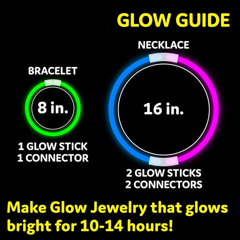 100 Ultra Bright Glow Sticks Bulk - Glow in The Dark Party Supplies Pack -  8 Glowsticks Party Favors with and Necklaces