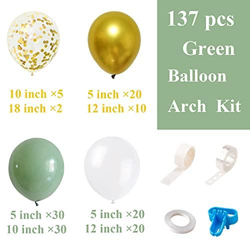 127pcs Olive Green Balloons Arch Garland Kit - White Olive Green Gold – If  you say i do