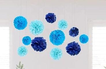 Wrapables Tissue Pom Poms Party Decorations for Weddings Birthday Parties Baby Showers and Nursery Decor Navy 8-Inch Set of 5