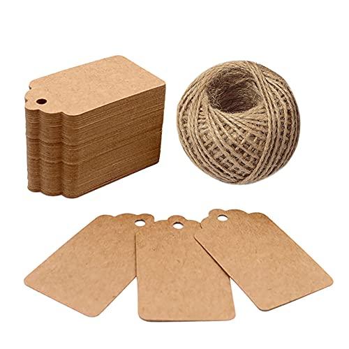 100-Pack of 22 x 35mm Orange Paper Knotted String Price Tags – JPI