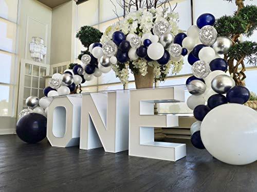 Navy Blue Gold White Balloon Arch Garland Kit-134pcs, 4 Size Navy