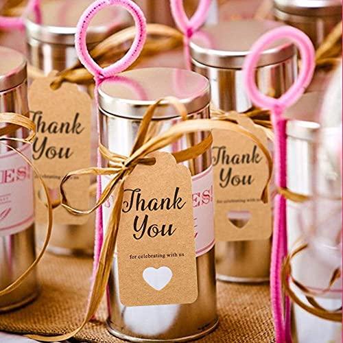 100pcs Kraft Paper Gift Tags with Free 100 Root Natural Jute Twine(Water Ripple)