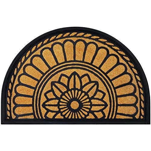 BrigHaus Large Outdoor Indoor Door Mat | Non-Slip Heavy Duty Front Welcome  Doormat Rug, Outside Patio, Inside Entry Way, Catches Dirt Dust Snow & Mud