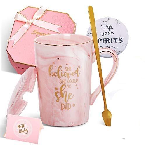 Not A Day Over Fabulous Mug-Birthday Gifts for Women-Thank You Gifts for  Women-Funny Birthday Gift Ideas for Her,Friends,Coworkers,Wife,Mom,Daughter,Sister,Aunt  Ceramic Marble Coffee Mug 14 Oz Pink 