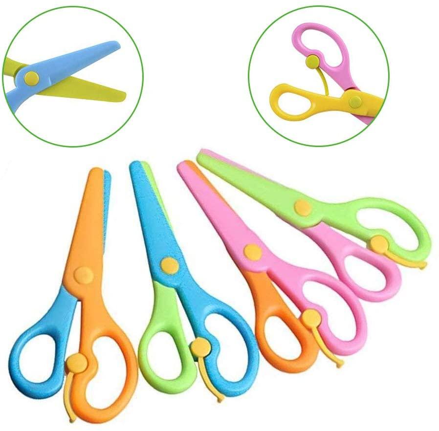 Preschool Training Scissors,4Pcs Children Safety Scissors Pre-School T ...