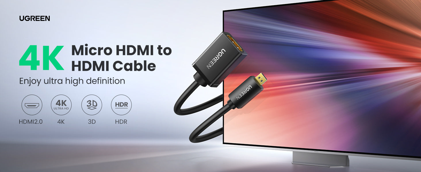  Buy UGREEN Micro HDMI to HDMI Cable, Type D Male to