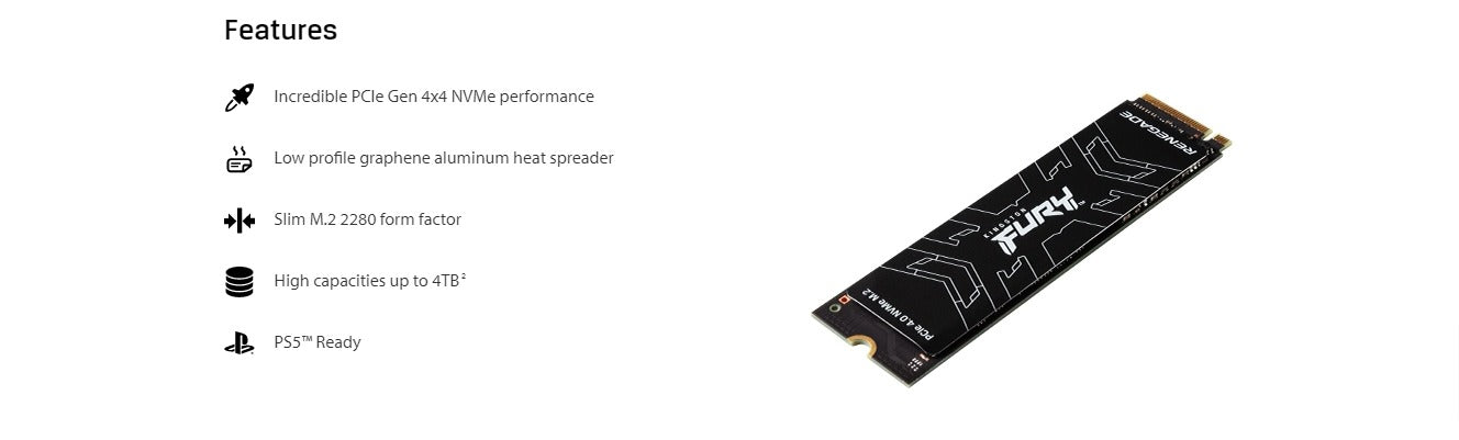 Kingston FURY Renegade - SSD - 1 TB + 1 TB SSD - PCIe 4,0 x4 (NVMe