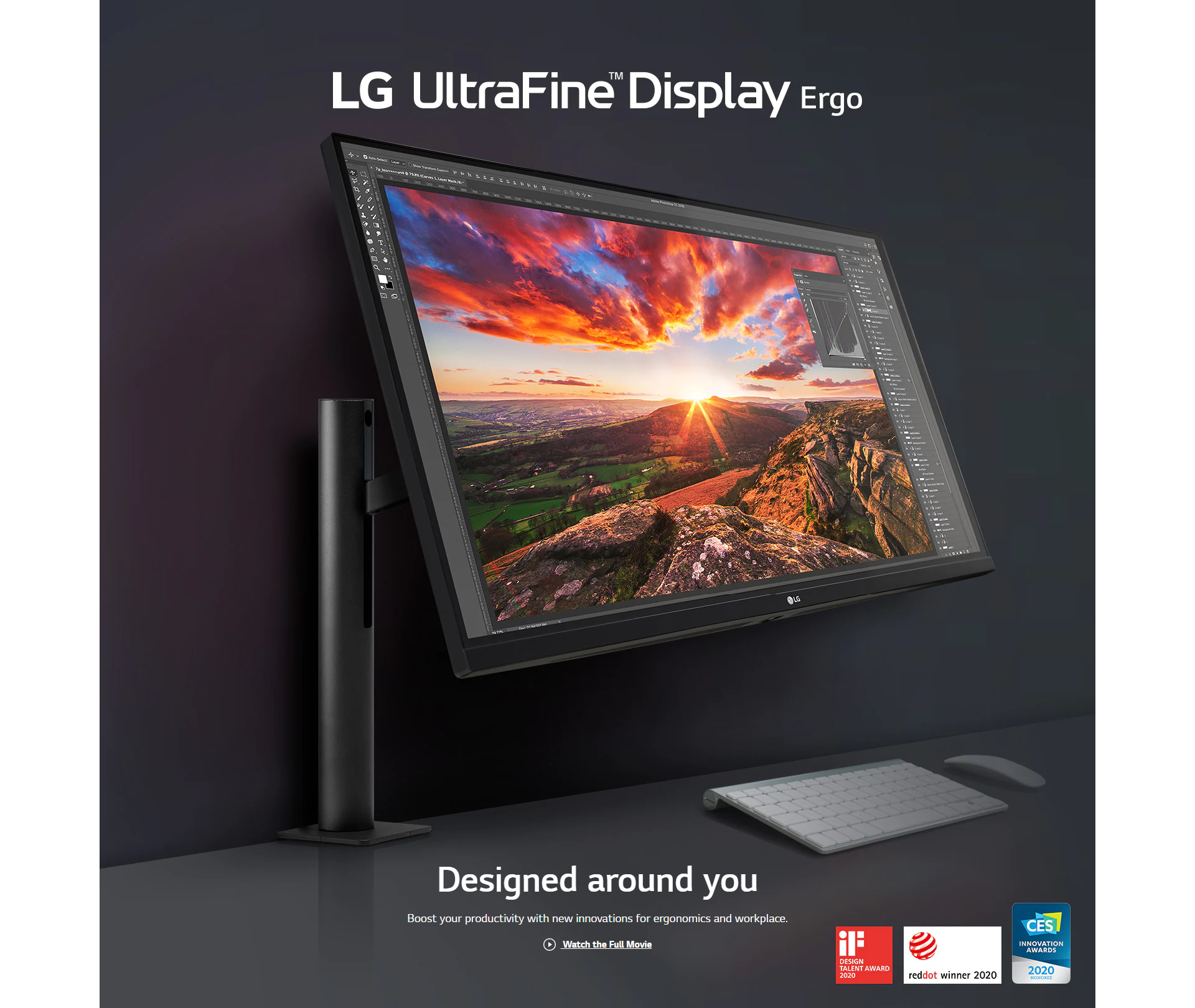 32 4K UHD UltraFine™ Ergo Monitor With HDR10