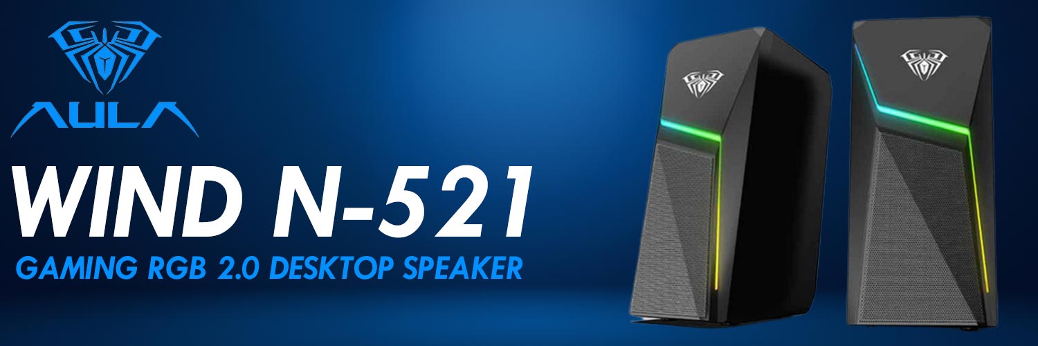 Enceinte PC AULA N-521 stéréo 2.0 RGB - 2 x 3W - USB