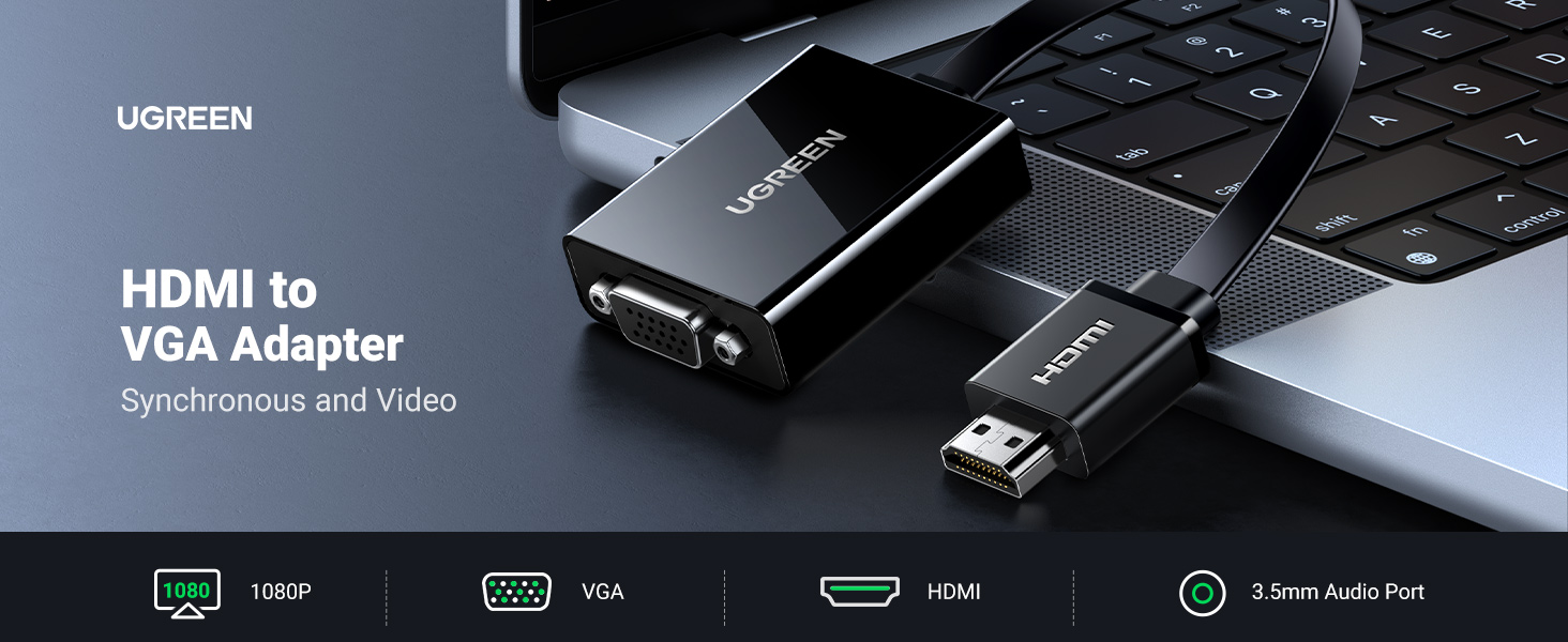 UGreen HDMI to VGA + HDMI Converter - 40744