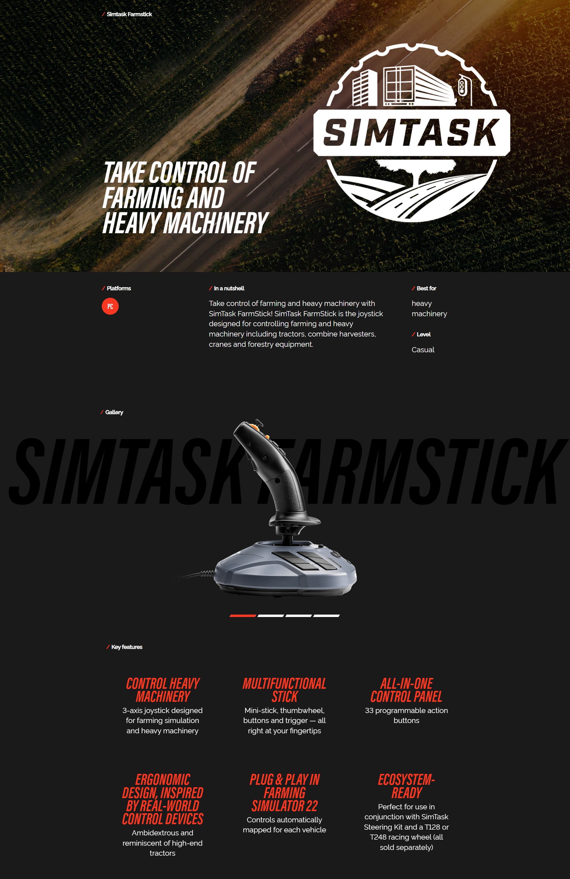 Thrustmaster SimTask farmstick, Steering kit, T248, Farming Simulator 22