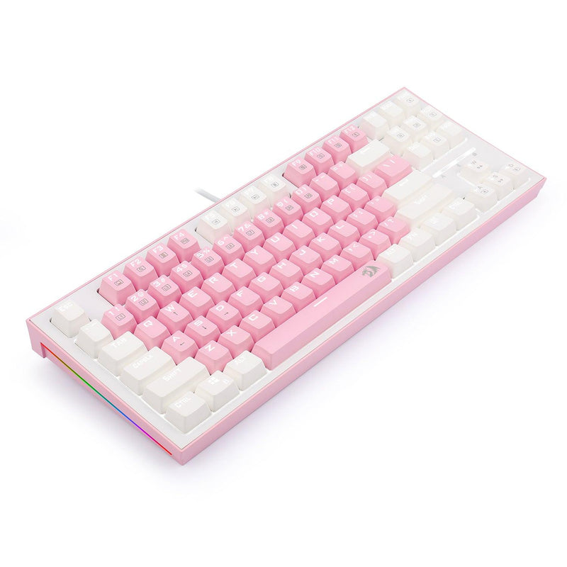 REDRAGON BES PINK WHITE MECHANICAL GAMING KEYBOARD (BLUE SWITCH) (K611 ...