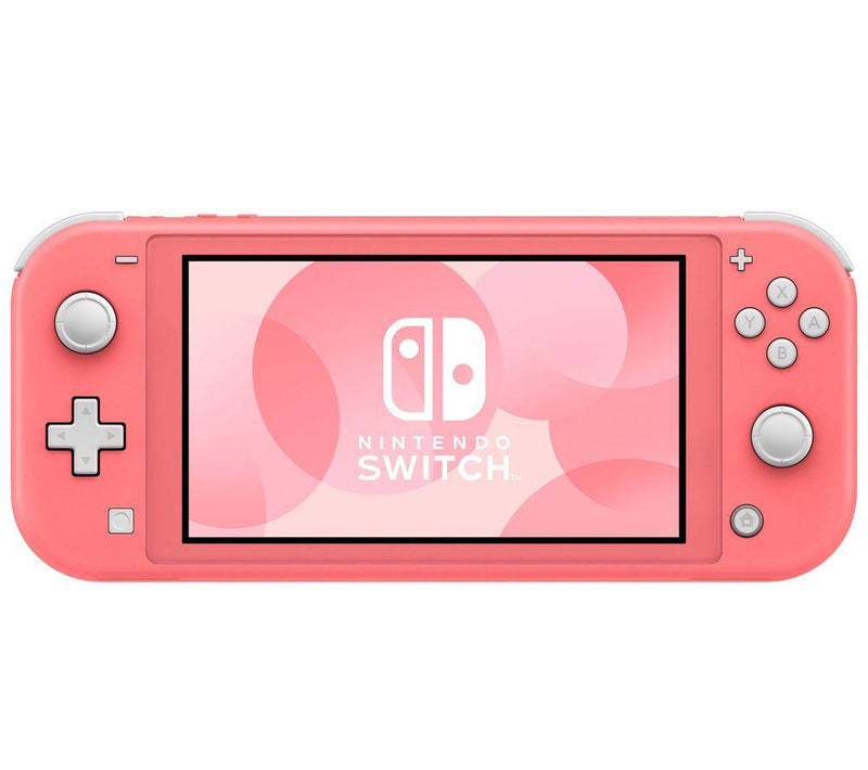 coral nintendo switch lite with animal crossing