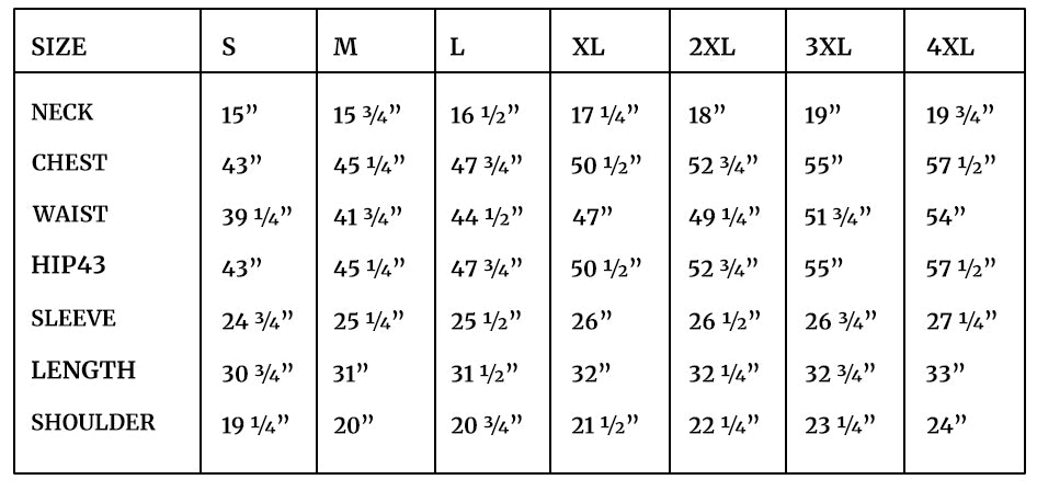 size chart