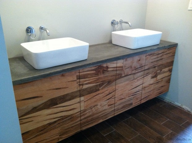 Floating Maple Vanity from thewoodstudio.us