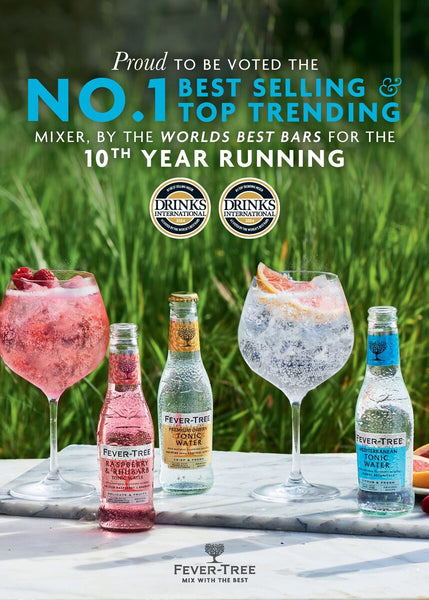 Fever-Tree poster for Drinks International 2024 award 10 years running best selling and top trending mixer