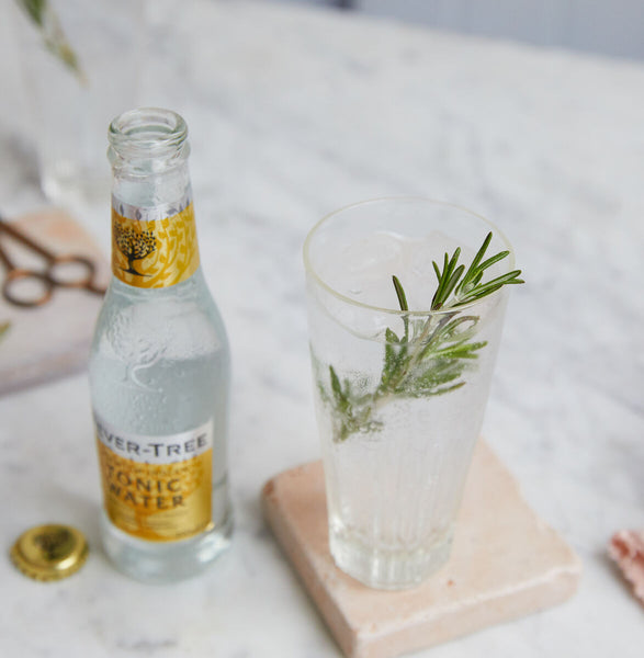 Gin and Fever-Tree Tonic Water with rosemary garnish