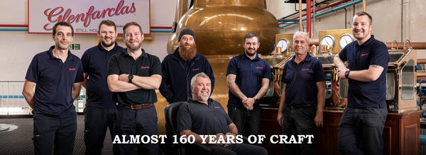 family and staff at Glenfarclas distillery for 160 years of production