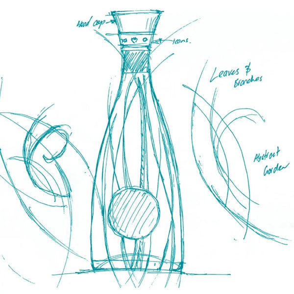 The Gardener bottle design draft