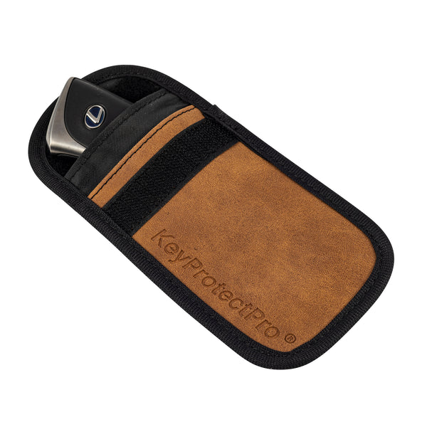 KeyProtectPro® Premium Faraday Key Pouch in Tan 1