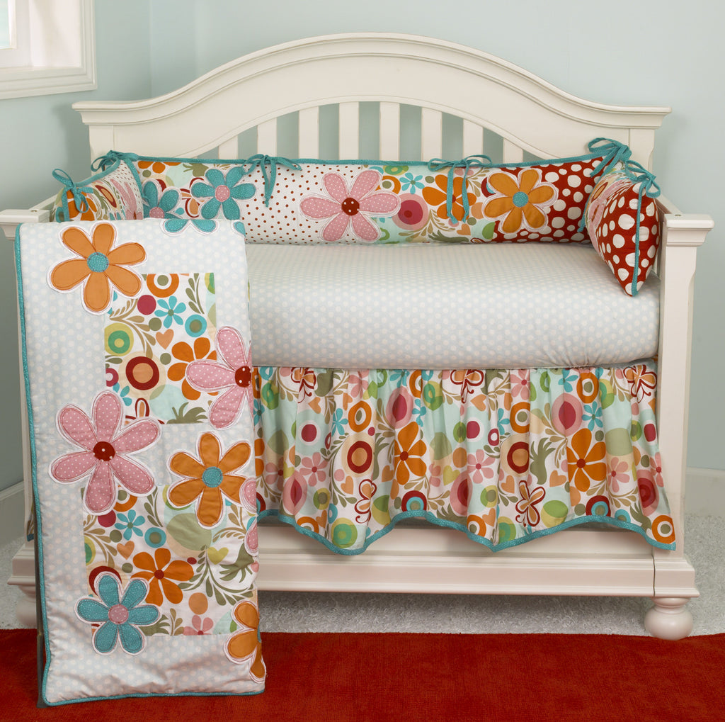bright colored crib bedding