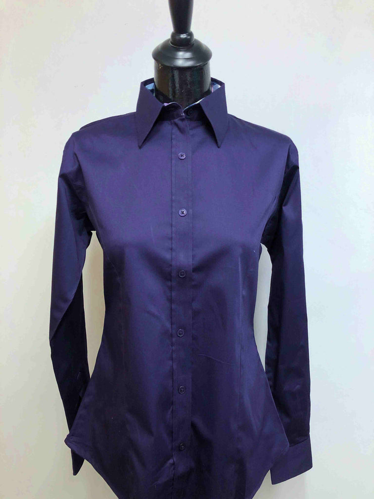 Plum Hidden Zipper Pattern Collar Shirt – The Bling Boutique