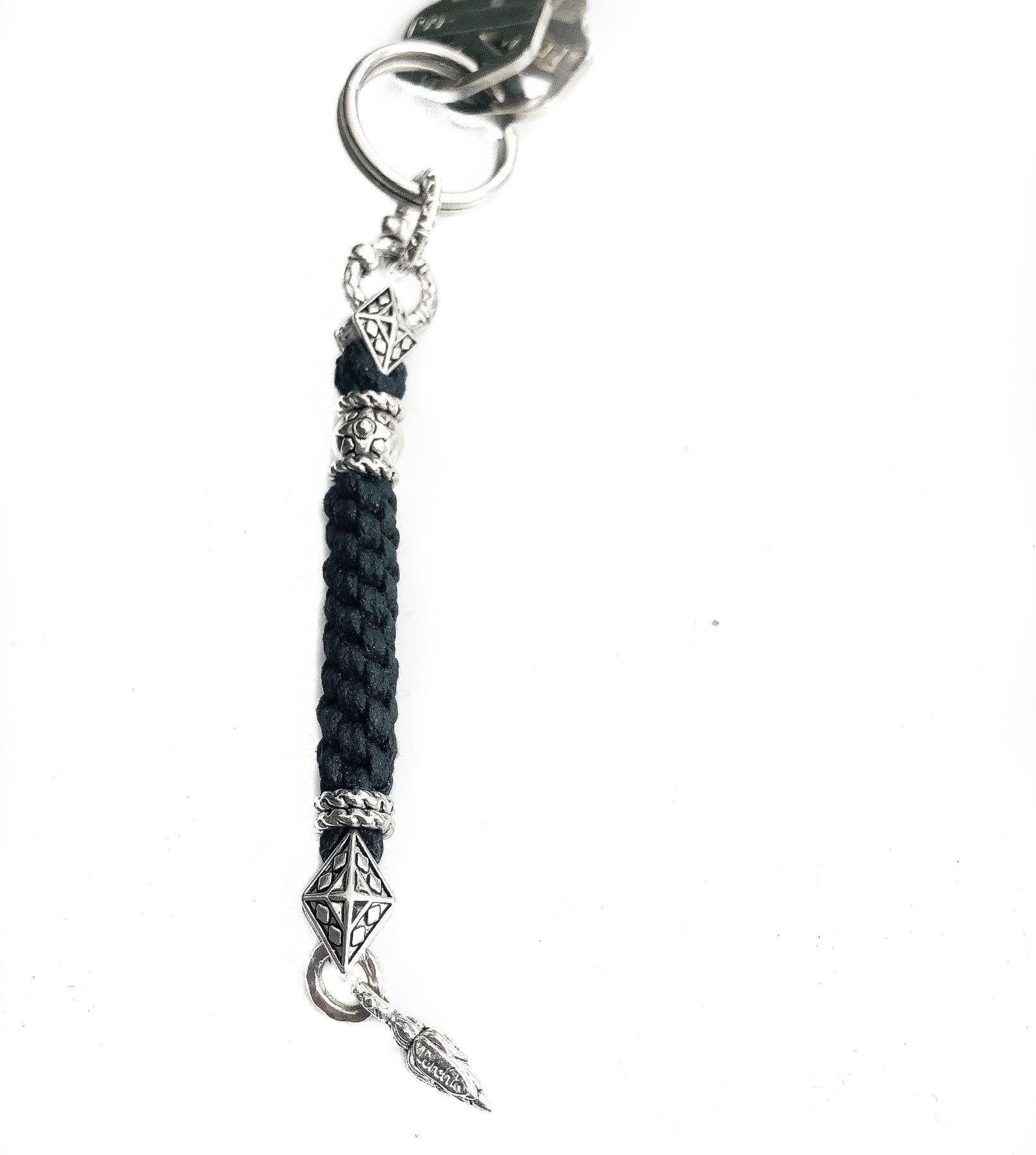 Silvertraits Wallet Key Chain with Handcrafted Beads in Sterling Silver