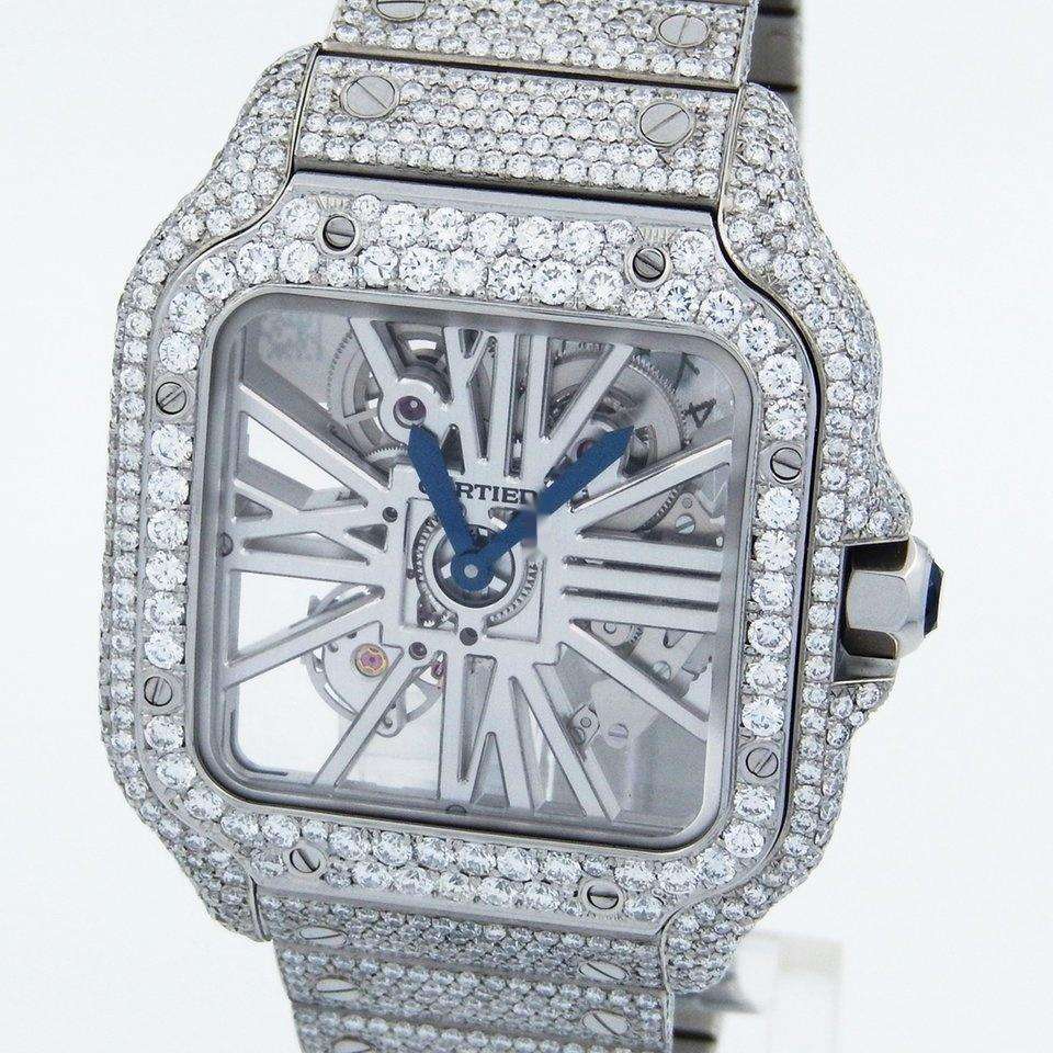 cartier skeleton watch iced out price