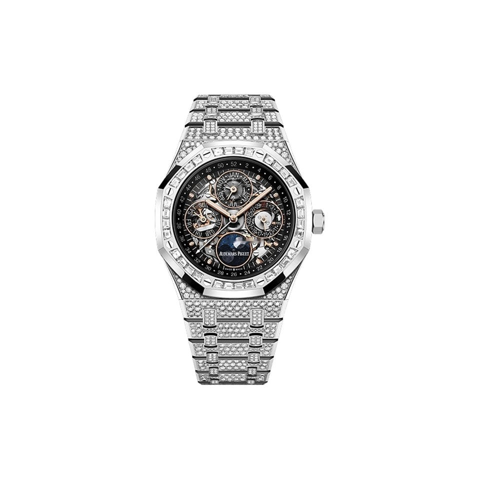 Audemars Piguet Royal Oak Perpetual Calendar 41mm White Gold Diamonds ...