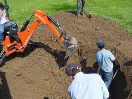 digging with a back hoe
