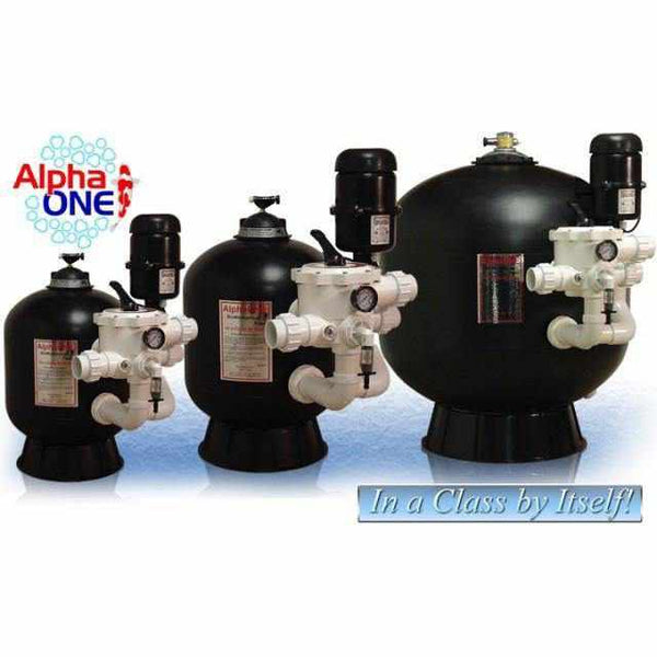 Alpha One, Bead Filtration System , showing three sizes