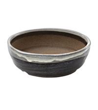 Shigaraki pot, brown dark base with white glaze above