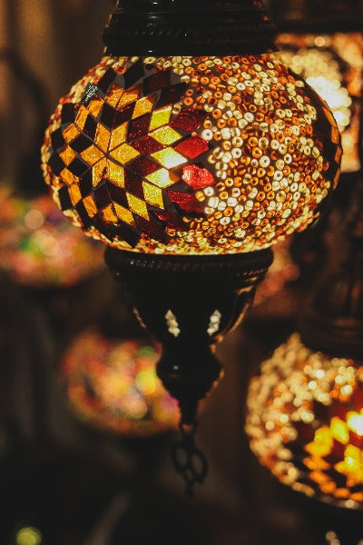 candelabro-candelabro-turco-mosaico-colorido-hecho a mano