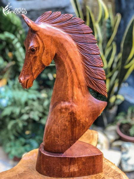 bust-figurative-wood-horse-decoration-rustic-style