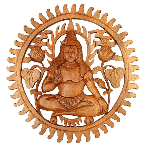 carved-wood-mandala-painting-hindu-shiva-god-wall-art