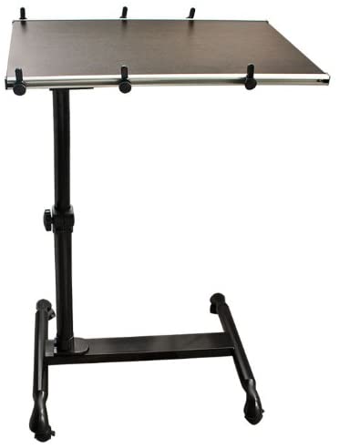 SoBuy FBT07N-BR Table ergonomique pour ordinateur portable sur roues - Table debout pour ordinateur portable réglable en hauteur