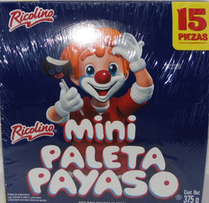 Ricolino Paleta Payaso Mini 15 Pzs Central Dulcera C