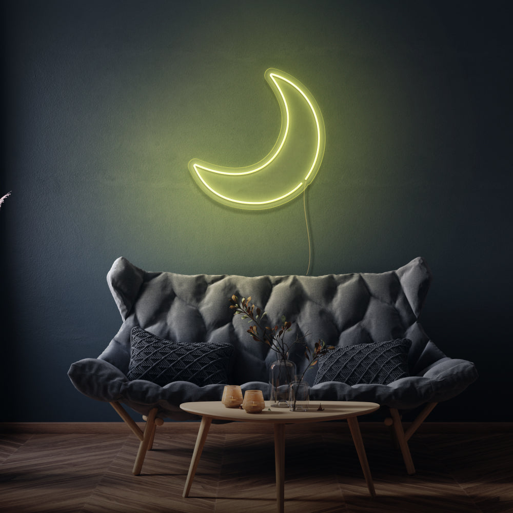 neon crescent moon